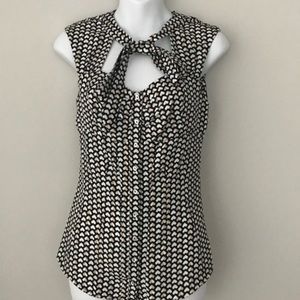 Front Tie Silk Odille Heart Print Blouse from Anthropologie
